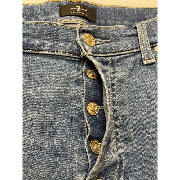 7 for All Mankind jeans womens 28 30 x 29 Josefina button fly mid rise blue - Picture 3 of 13